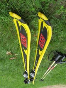 DOWN HILL SKIS, TOMIC POLES   BAG