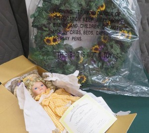 NEW IN BOX  THE ASTON DRAKE GALLERIES. WREATH  DOLL