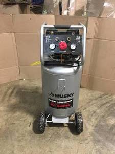 20 Gal. Vertical Electric-Powered Silent Air Compressor by Husky Customer Returns See Pictures