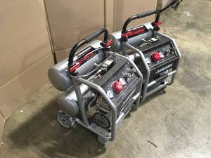 Lot of 2 Husky  4.5 Gal. Portable Electric-Powered Silent Air Compressor Customer Returns See Pictures&nbsp