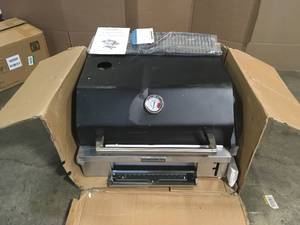 Cart-Style Charcoal Grill in Black with Foldable Side Shelves by KitchenAid Damaged Customer Returns