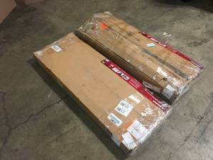 Lot of 2 Husky 86 in. H x 48 in. W x 18 in. D Black Steel 6-Shelves Shelving Unit open box Customer Returns