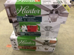 lot 9 image: Hunter Ceiling Fan - Lot of 3 - Review all pictures