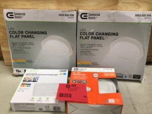 lot 36 image: Commercial Electric Color Changing Flat Panel - Lot of 2 - Review all pictures