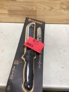 lot 53 image: GERBER BUNDLE GATOR MACHETE JR DUAL BLADE SHEATH & PARAFRAME CLIP FOLDING KNIFE