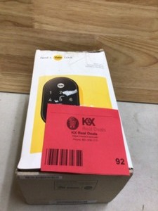 lot 92 image: Google Nest x Yale Lock - Tamper-Proof Smart Deadbolt Lock with Nest Connect - Satin Nickel Customer Returns See Pictures