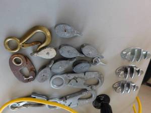 110 Volt Trouble Light, Misc. Hooks, Pulley & Boat Parts