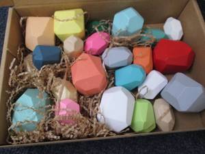 4 pks Wooden Gemstone Shapes...