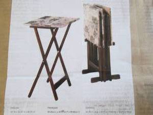 Linon Marble-Look TV Tray Set open ...