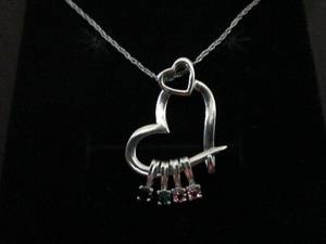 Heart Necklace with Hanging Stones...