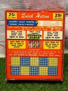 ANTIQUE PUNCHBOARD PRIZE GAME