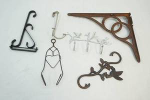 vintage cast iron hooks shelf brackets