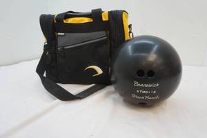 Brunswick bowling ball, bag