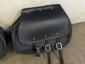 lot 21 image: Set Of Leather Motorcycle Saddle Bags