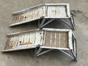 lot 41 image: Set Of (2) Two-Piece Steel Car Ramps
