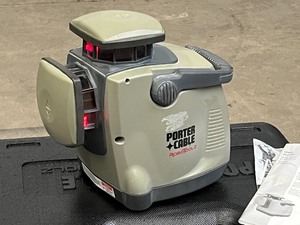 lot 39 image: Porter Cable RoboToolz RT-7690-2 Cordless Self-Leveling Remote-Controlled Simultaneous Level & Plumb Rotational Laser System