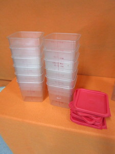 lot 85 image: (12) Plastic Food Bins wLids 8x8x9