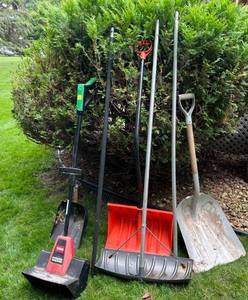 Group Including Toro Power Shovel, Roof Rake And Misc. Shovels ud