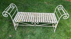 Ornate Woven Metal Yard Bench 51L x 15D x 24T ud