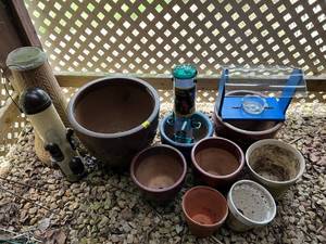 Group Of Misc. Size Clay Plant Holders ud