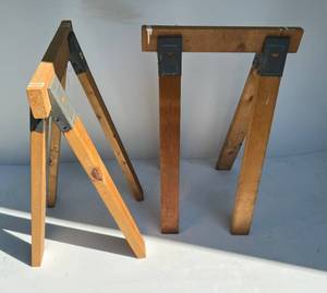 Set Of Wood Saw Horses g