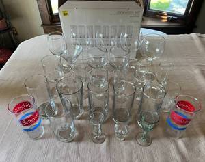Large Group Of Glassware Including Schmidt 12 Liter Glasses ud