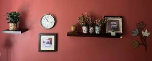Wall Full Of Deco Including Pictures, Clock, Shelves And More L