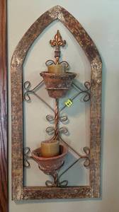 Ornate Hanging Wall Candle Holder 34 x 16 dw