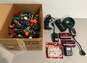 Group Of Vintage Christmas Lights And Misc. Cords d