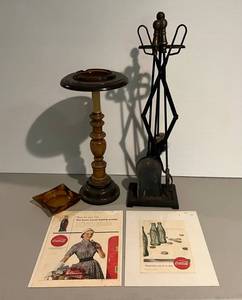 Group Including Ash Trays, Fire Place Set And Coca Cola Advertisments d