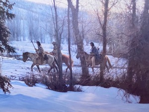 lot 39 image: Framed Large Print Plains Indians (1985) by Ted Duncan