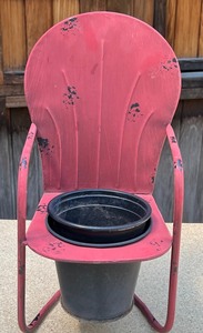 lot 131 image: Mini Chair Figurine Planter Holder and Decorative Stone