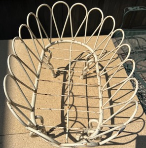 lot 130 image: Decorative White Metal Basket
