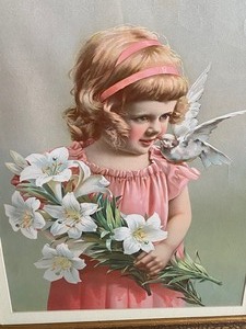 lot 48 image: Adorable Vintage Print of a Female Child