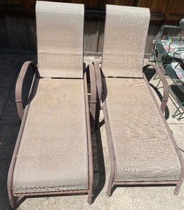 lot 158 image: Pair of Lounging Outdoor Chairs