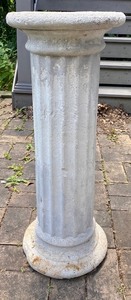 lot 144 image: White Decorative Pillar and Small House Figurine
