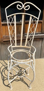lot 115 image: Three Fun Metal Chair Shaped Planter HoldersStands