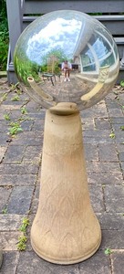 lot 134 image: Three Bird Bath Stand with Gazing Ball