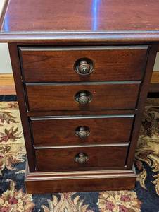 lot 227 image: Wood Desk Bookshelf Combo