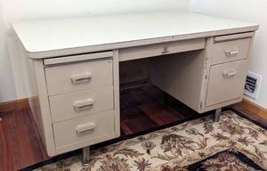 lot 230 image: Vintage Metal Desk
