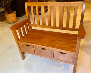 lot 201 image: Wood Storage Bench