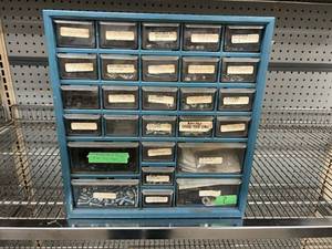 lot 20 image: Parts Bin Full of Small Engine Repair Parts