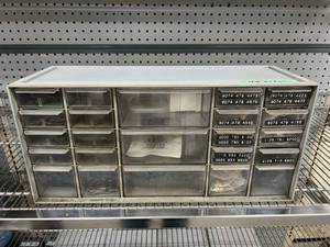 lot 37 image: Storage Organizer Full of Small Engine Repair Parts