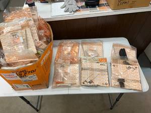 lot 112 image: Box of Stihl Parts, Manuals & Tools
