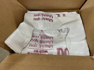 lot 164 image: Box of Thank You Carryout Bags