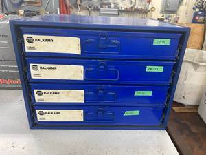 lot 210 image: Napa Metal Storage Organizer Full of New Parts