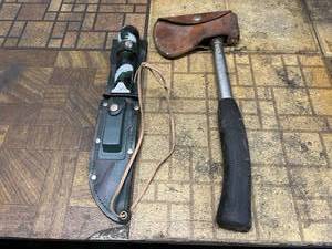 lot 247 image: Knife & Hatchet