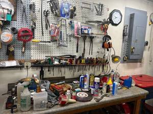 lot 275 image: Everything on Counter & Pegboard