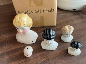 lot 338 image: Porcelain Doll Heads & Dolls