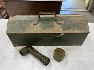 lot 388 image: Metal Toolbox & Military Items
